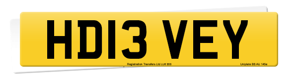 Registration number HD13 VEY